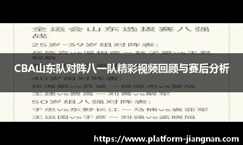 CBA山东队对阵八一队精彩视频回顾与赛后分析